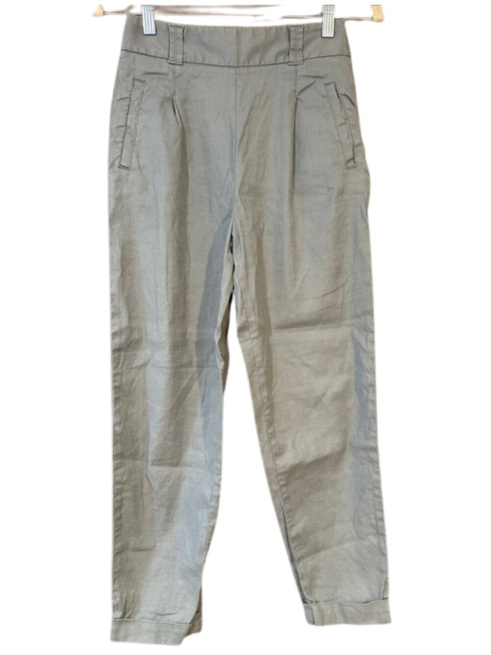 Anthropologie Maeve Colette Cropped Wide Leg Pants Gray Size 00 High Rise